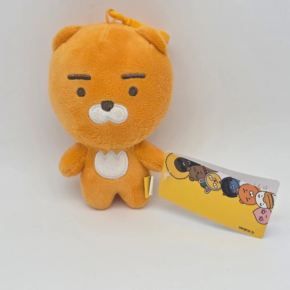 Kakao Friends Ryan Plush Keychain Doll Orange Small Bag Charm Korean Kawaii Lion